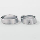 Marrying 950 Platin, 6,00 mm Breite, seidenmatt, 6 Brillanten 0,03 ct. TW/SI,